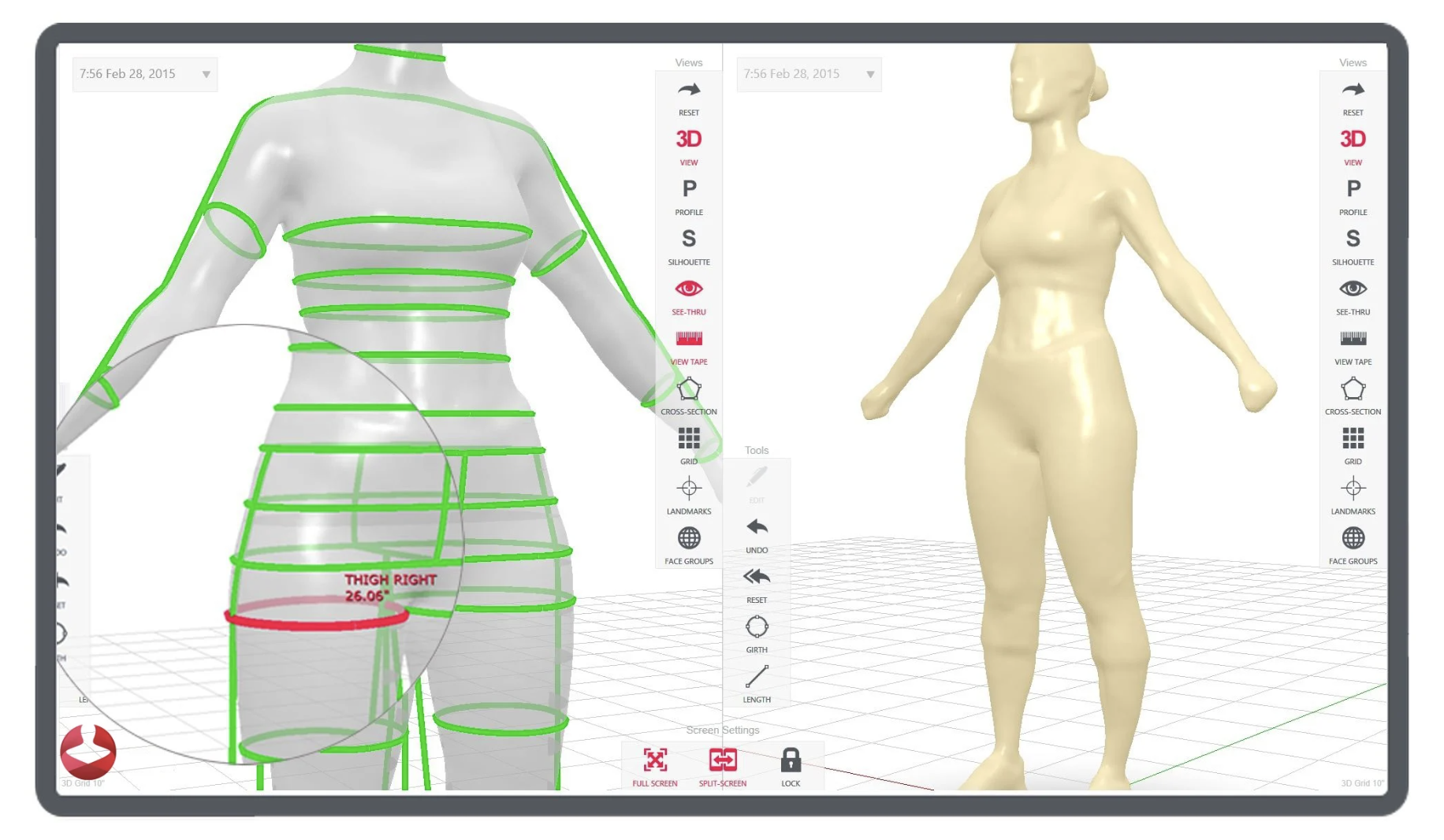 3d body scan - front